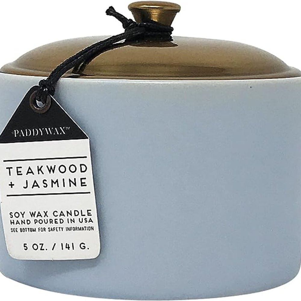Paddywax Blue Teak Jasmine Ceramic Candle